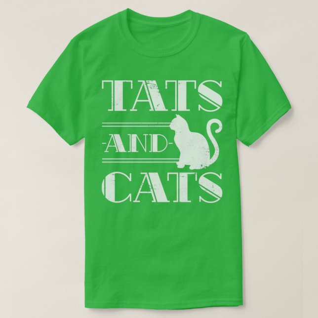 Camiseta Tats And Cats Retro Ink Tattoo (Diseño del anverso)