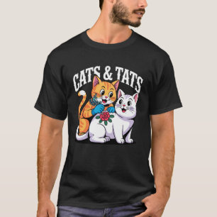 Camiseta Tats y gatos artista de tatuajes de la vieja escue