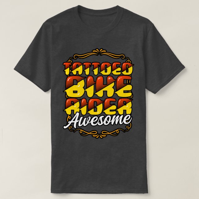 Camiseta Tattoed Bikerider Awesome (Diseño del anverso)