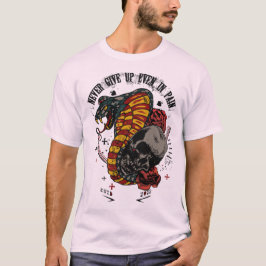 Camiseta tattoo cobra never give up serpent tete de mort cr