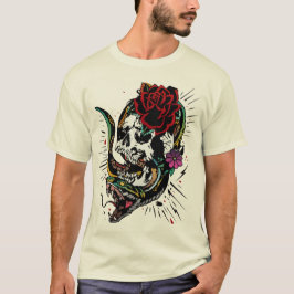 Camiseta tattoo cobra serpent tete de mort crane old school