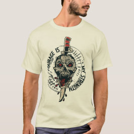Camiseta tattoo courage is my strenght tete de mort crane c