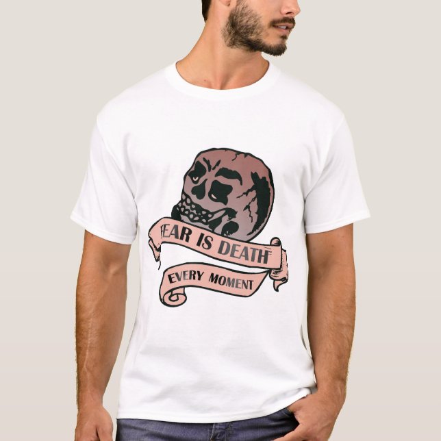 Camiseta tattoo crane tete de mort fear is death every mome (Anverso)