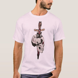 Camiseta tattoo crane transperce dague old school tete de m