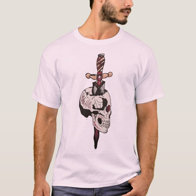 Camiseta tattoo crane transperce dague old school tete de m (Anverso)