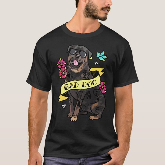 Camiseta Tattoo de Bad Dog Rottweiler (Anverso)