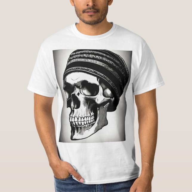 Camiseta Tattoo de Rock 'n Roll Skull (Anverso)
