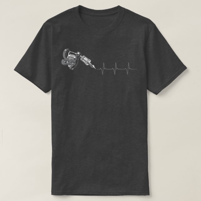 Camiseta Tattoo gun lifeline heartbeat tattoo artist  (Diseño del anverso)