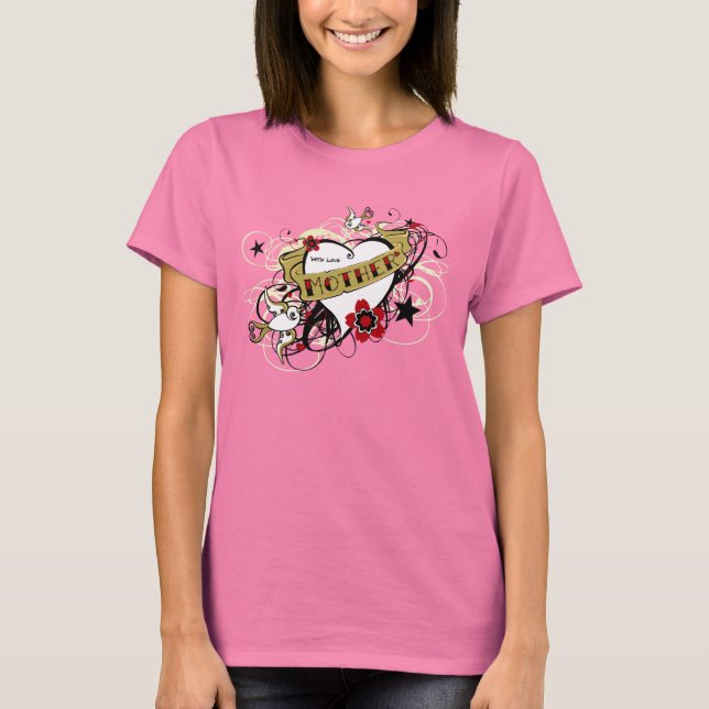 Camiseta Tattoo MOM Heart & Swallow T shirt (Anverso)