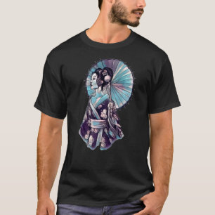 Camiseta Tattoo Samurai, japonés Geisha Parasol Bonito