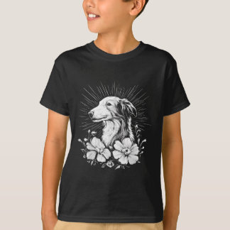 Camiseta Tattoo Style Lover Borzoi Retro Dog _1