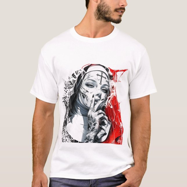 Camiseta Tattooed Nun Graffiti Art  (Anverso)