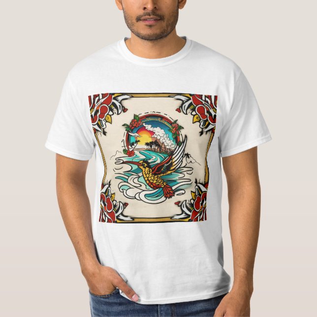 Camiseta "Tattooed Skies: Birds Edition Tee" (Anverso)