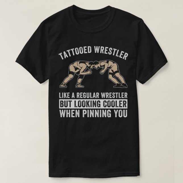 Camiseta Tattooed Wrestler Funny Wrestling Wrestling Para H (Diseño del anverso)