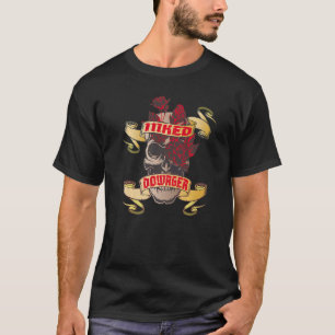 Camiseta Tatuado Y Viuda Tatuaje Calavera Rosas Rojas Famil
