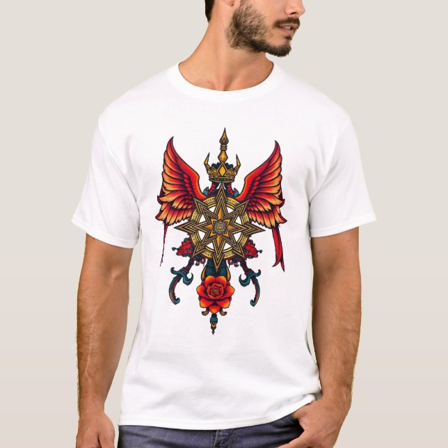 Camiseta Tatuaje de barba voladora (Anverso)