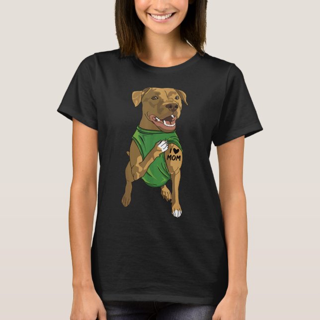 Camiseta Tatuaje de Bulldog de zanja suave que amo a mamá P (Anverso)