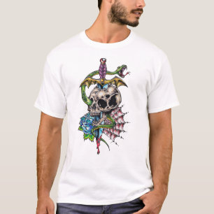 Camiseta Tatuaje de calavera y daga