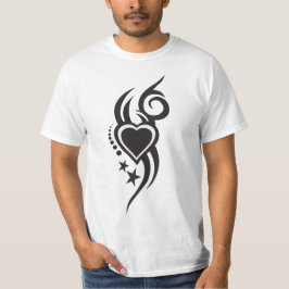 Camiseta Tatuaje de corazón floral ornamental