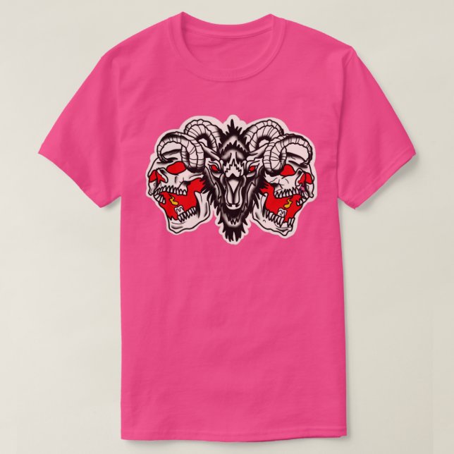 Camiseta tatuaje de demonios de cabra (Diseño del anverso)