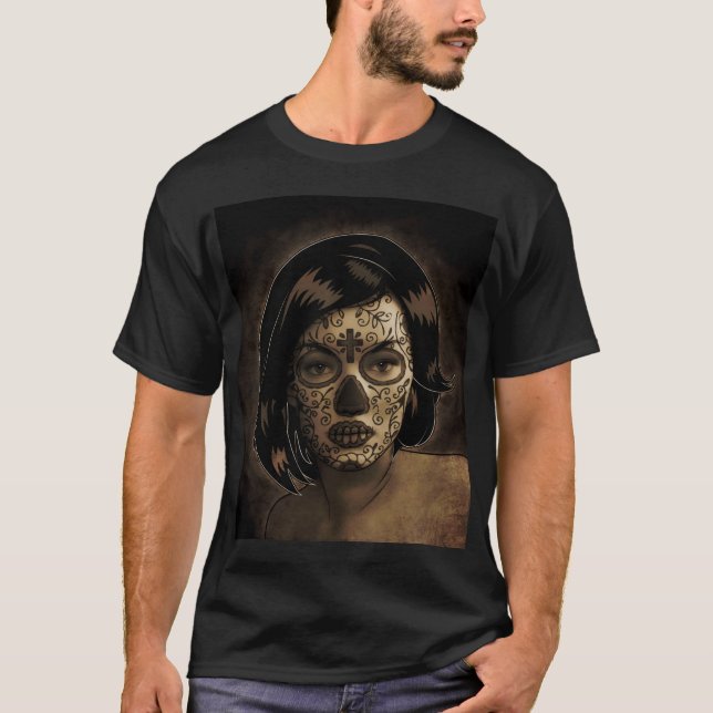 Camiseta Tatuaje de Dia De Los Muertos Face (Anverso)
