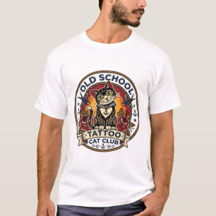 Camiseta Tatuaje de escuela antigua gato gatito lindo diseñ