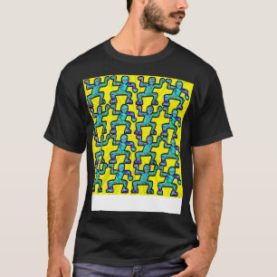 Camiseta tatuaje de graffiti amarillo y verde