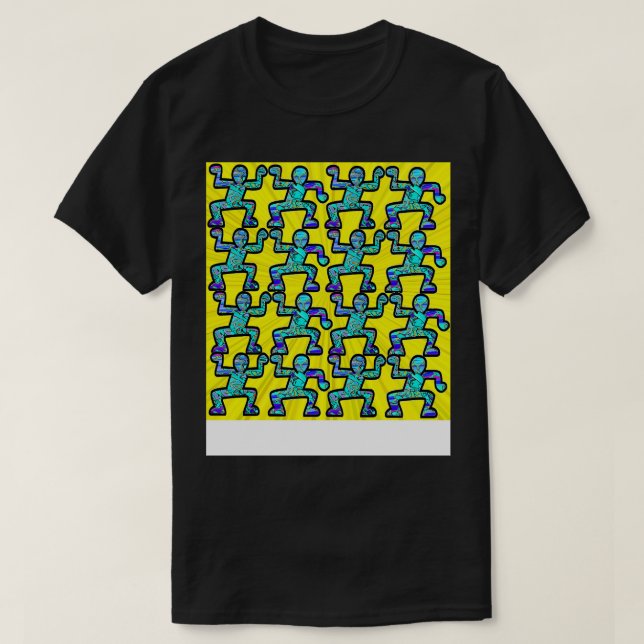 Camiseta tatuaje de grafiti amarillo y verde 1 (Diseño del anverso)
