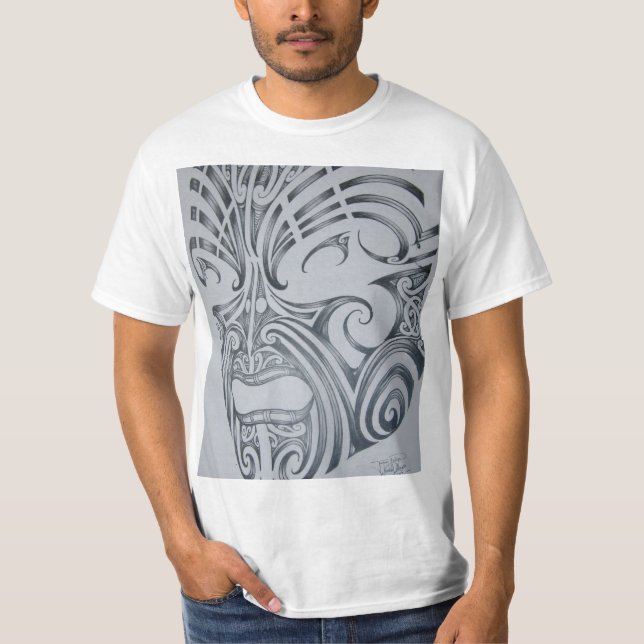 Camiseta Tatuaje de la cara de TA Moko.maori (Anverso)