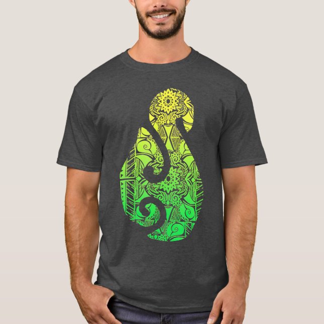 Camiseta Tatuaje de la cultura neozelandesa maorí Hook Poli (Anverso)