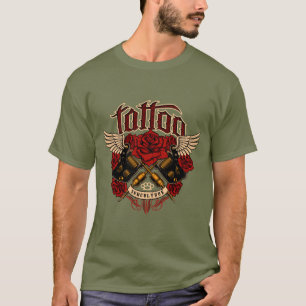 Camiseta Tatuaje de la subcultura de la vieja escuela Rosas