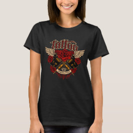 Camiseta Tatuaje de la subcultura de la vieja escuela Rosas