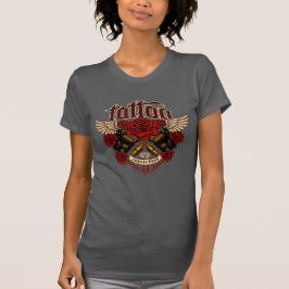 Camiseta Tatuaje de la vieja escuela sub cultura rosas nudi