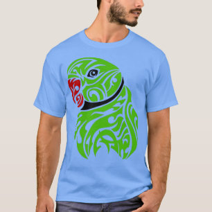 Camiseta Tatuaje de loro de cuello verde