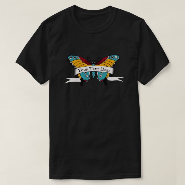 Camiseta Tatuaje de Mariposa - Crea el Tuyo (Diseño del anverso)