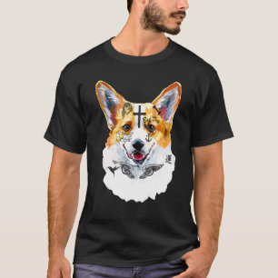 Camiseta Tatuaje de música rap amo a mi perro Corgi cara