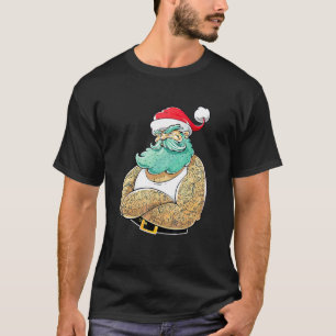 Camiseta Tatuaje de Navidad Santa Claus Hombres Mujeres Tat