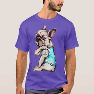 Camiseta Tatuaje de perro de bulldog francés me encanta el