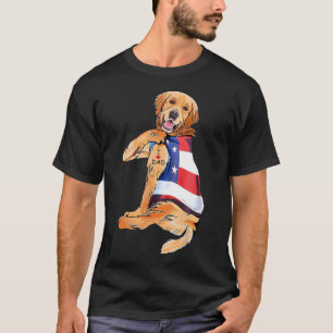 Camiseta Tatuaje de perro de la recuperación de oro que amo