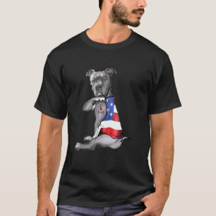 Camiseta Tatuaje de perro Pitbull para hombres amo a papá 2