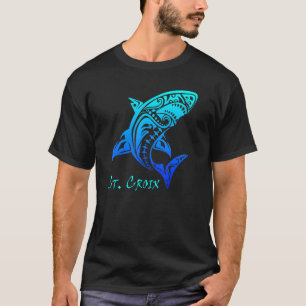 Camiseta Tatuaje de tiburón tribal de St Croix al estilo po