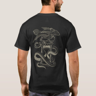 Camiseta Tatuaje de vidrio de hormigón de serpiente de águi
