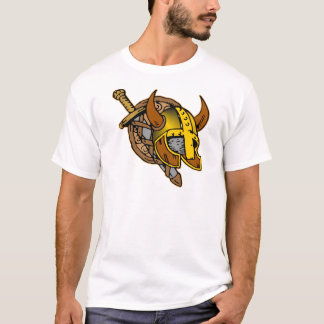 Camiseta Tatuaje del casco, de la espada y del escudo de