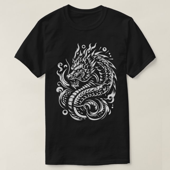 Camiseta Tatuaje del dragón chino (Diseño del anverso)