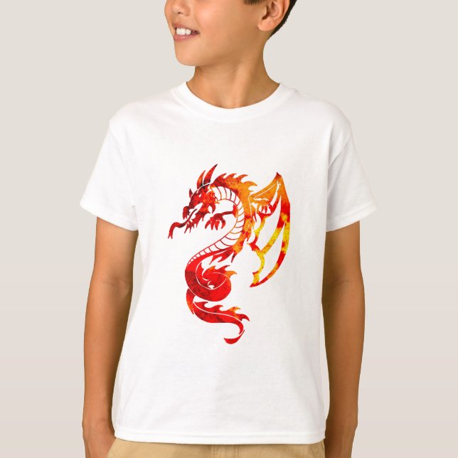 Camiseta Tatuaje del dragón de fuego rojo (Anverso)