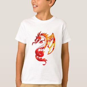Camiseta Tatuaje del dragón rojo de fuego