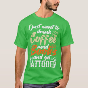 Camiseta Tatuaje del libro de lectura del café