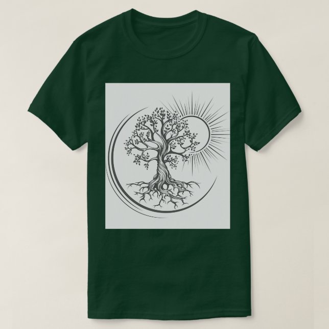 Camiseta Tatuaje esotérico del árbol de la vida dibujado en (Diseño del anverso)