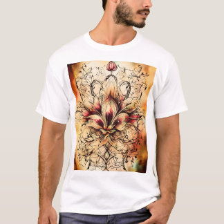 Camiseta Tatuaje Fleur-de-Lys en abstracto diseño acuático