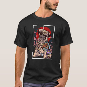 Camiseta Tatuaje Japonés Pug Amante de Perro Pug estilo Yak